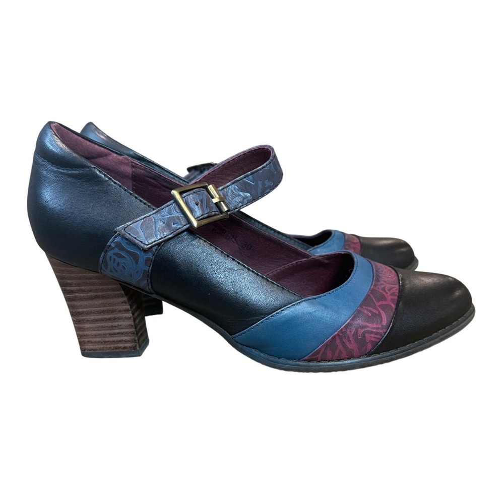 Spring Step L'Artiste Ashini Heels Leather Mary Jane Pumps Size 39 US 8.5